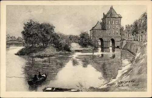 Künstler Ak Weismann, Charleville Marne, Le Vieux Moulin