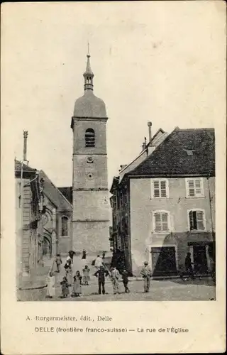 Ak Delle Territoire de Belfort, La rue de l'Eglise