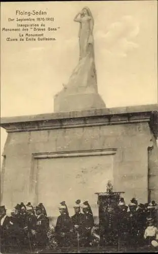 Ak Floing Sedan Ardennes, Inauguration du Monument des Braves Gens