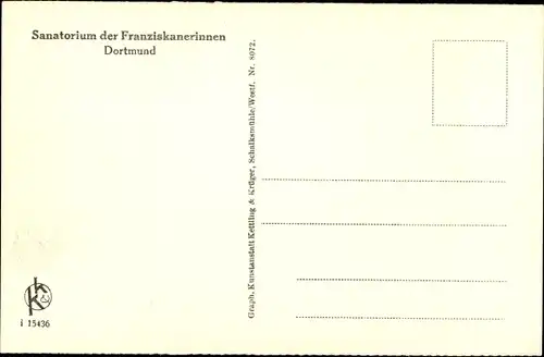 Ak Dortmund im Ruhrgebiet, Sanatorium der Franziskanerinnen