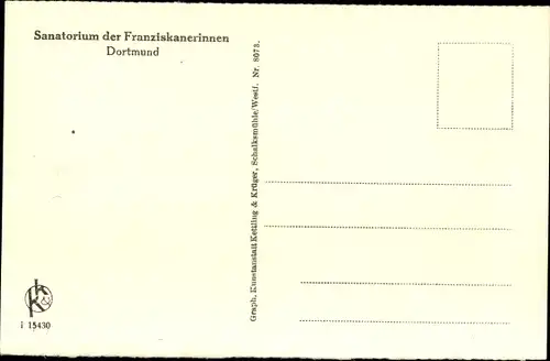 Ak Dortmund im Ruhrgebiet, Sanatorium der Franziskanerinnen