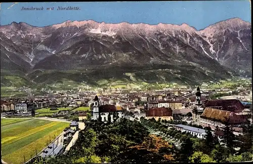 Ak Innsbruck in Tirol, Panoramablick auf die Stadt mit Nordkette