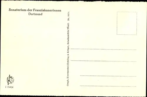 Ak Dortmund im Ruhrgebiet, Sanatorium der Franziskanerinnen, Eingang