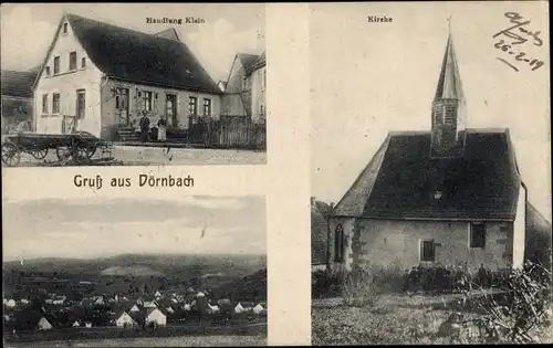 Ak Dörnbach Rockenhausen im Donnersbergkreis, Handlung Klein, Totale, Kirche