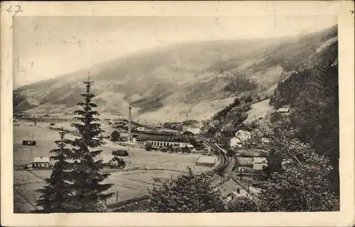 Ak Selztal Selzthal Steiermark, Panorama, Bahnstrecke, Fabrik