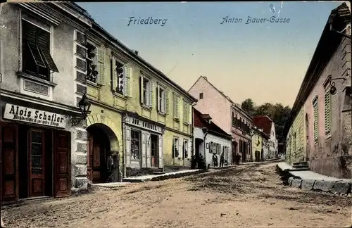 Ak Friedberg Pinggau Steiermark, Anton Bauer Gasse, Geschäft Alois Schafler