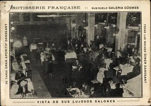 Ak Buenos Aires Argentinien, Rotisserie Francaise, Gran Aperitif Danssant, Octavio M. Borgioli