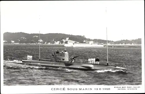 Ak Französisches Kriegsschiff, U-Boot Circe Sous Marin 12-6-1928