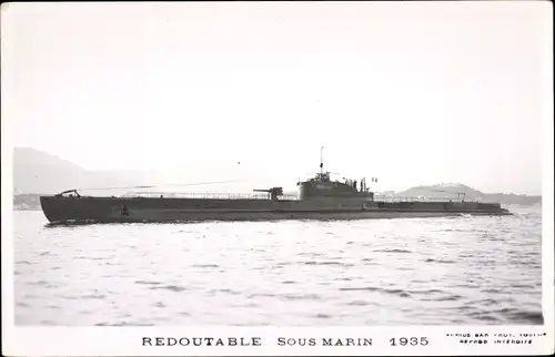 Ak Französisches Kriegsschiff, U-Boot Redoutable Sous Marin 1935