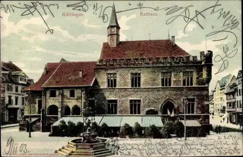 Ak Göttingen in Niedersachsen, Rathaus