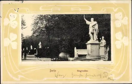 Präge Passepartout Ak Berlin Tiergarten, Siegesallee