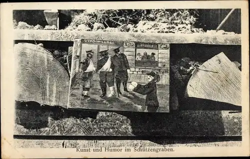 Ak Kunst und Humor im Schützengraben, I. WK