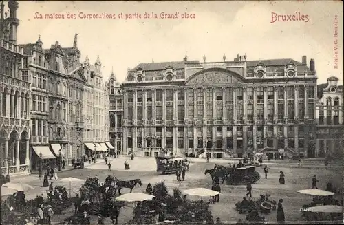 Ak Bruxelles Brüssel, La maison des Corporations et partie de la Grand'place