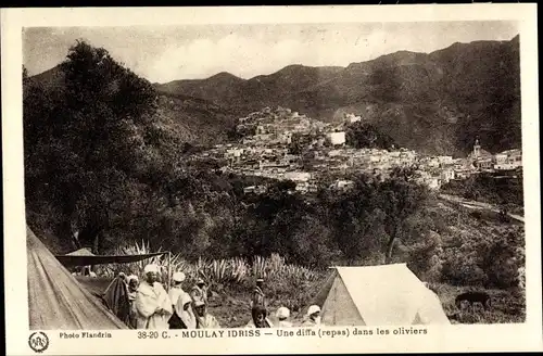 Ak Moulay Idris Marokko, Une diffa (repas) dans les oliviers