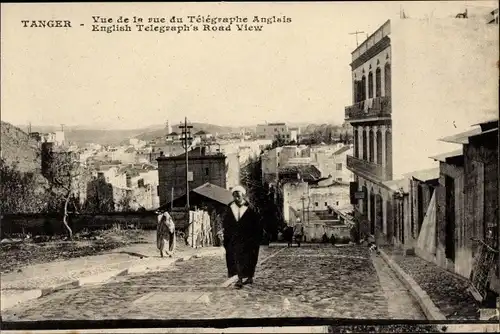 Ak Tanger Marokko, Vue de la rue du Télégraphe Anglais