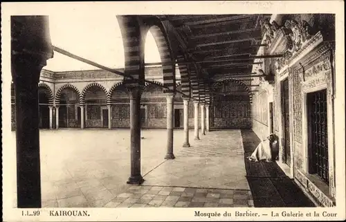 Ak Kairouan Tunesien, La Mosquee du Barbier, La Galerie et la Cour