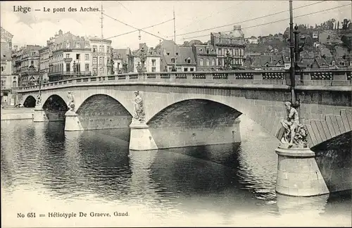 Ak Liège Lüttich Wallonien, Le pont des Arches