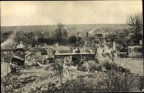 Ak Sainte Marie à Py Marne, Ortsansicht, Ruinen