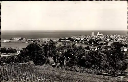 Ak Antibes Alpes Maritimes, Vue sur la ville et le port