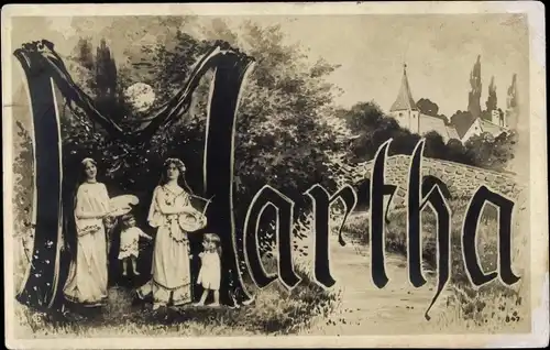 Buchstaben Ak Weiblicher Vorname Martha, Frauen und Mädchen