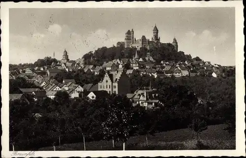 Ak Braunfels in Hessen, Schloss, Totale