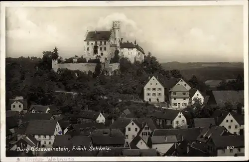 Ak Gößweinstein in Oberfranken, Burg Gössweinstein, Panorama