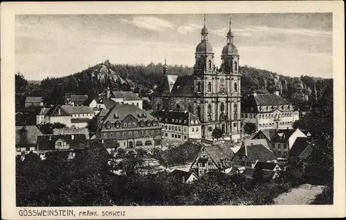 Ak Gößweinstein in Oberfranken, Panorama mit Kirche