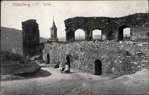 Ak Elsterberg an der Weißen Elster Vogtland, Ruine