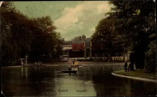 Ak Krefeld am Niederrhein, Tiergarten, Vogelinsel
