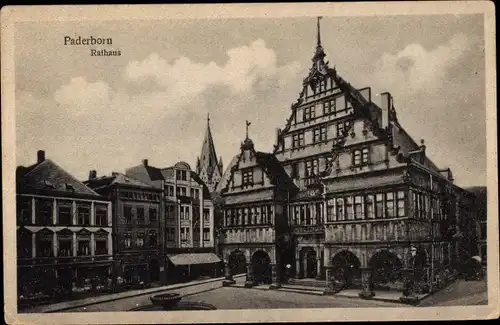 Ak Paderborn in Westfalen, Rathaus, Giebelhaus