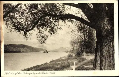 Ak Unkel am Rhein, Blick auf das Siebengebirge