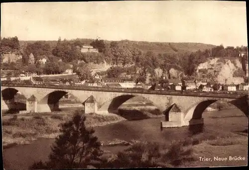 Ak Trier an der Mosel, Neue Brücke, Panorama