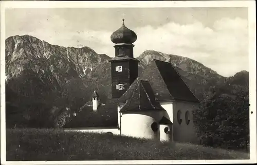 Ak Kochel am See in Oberbayern, Herzogstand, Evang. Kirche