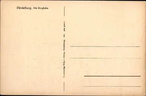 Ak Heidelberg am Neckar, Bergbahn