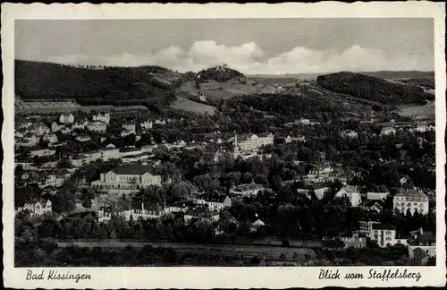 Ak Bad Kissingen Unterfranken Bayern, Blick vom Staffelsberg, Panorama