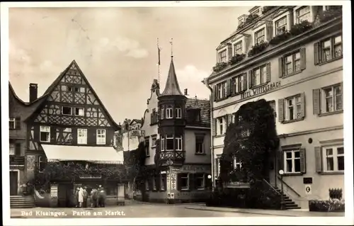 Ak Bad Kissingen Unterfranken Bayern, Partie am Markt, Hotel Wittelsbach