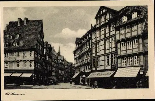 Ak Hannover, Altstadt, Fachwerkhäuser, Geschäfte