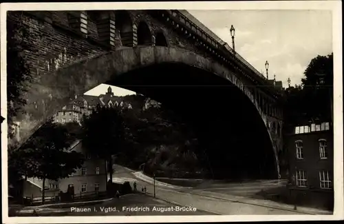 Ak Plauen im Vogtland, Friedrich August-Brücke