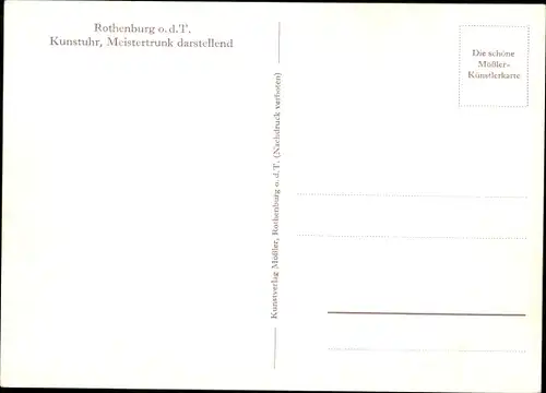 Leporello Ak Rothenburg ob der Tauber Mittelfranken, Kunstuhr mit Stadtansichten, Ratstrinkstube