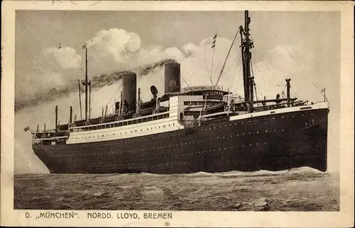 Ak Dampfer München, NDL