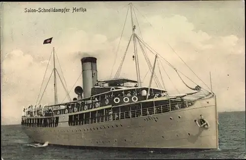 Ak Salon Schnelldampfer Hertha, Ostsee