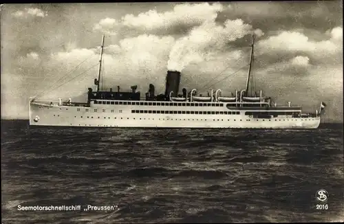 Ak Seemotorschnellschiff MS Preußen