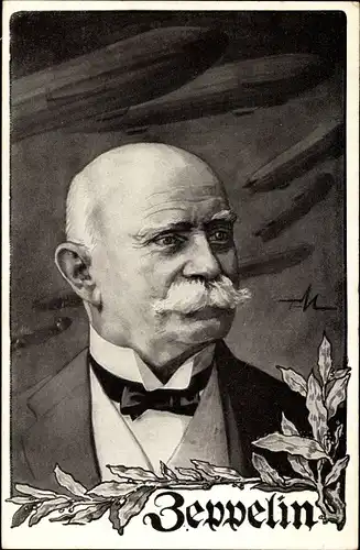 Künstler Ak Ferdinand Graf von Zeppelin, Portrait, Deutscher Luftflotten Verein