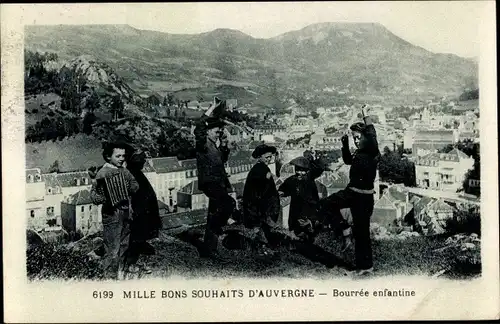 Ak Mille Bons Souhaits d'Auvergne, Bourée enfantine