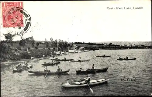 Ak Cardiff Wales, Roath Park Lake, Boote