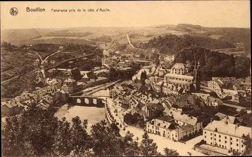 Ak Bouillon Wallonien Luxemburg, Panorama pris de la côte d'Auclin