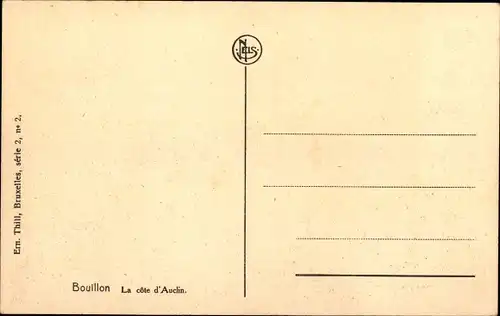 Ak Bouillon Wallonien Luxemburg, La côte d'Auclin