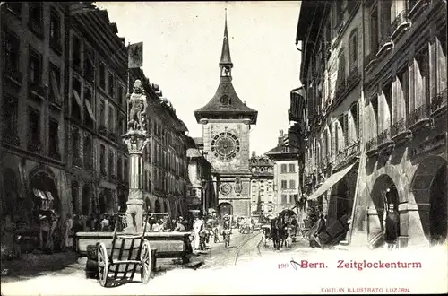 Ak Bern Stadt Schweiz, Zeitglockenturm