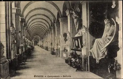 Ak Genova Genua Liguria, Camposanto, Galleria