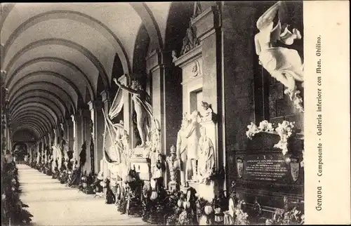 Ak Genova Genua Liguria, Camposanto, Galleria